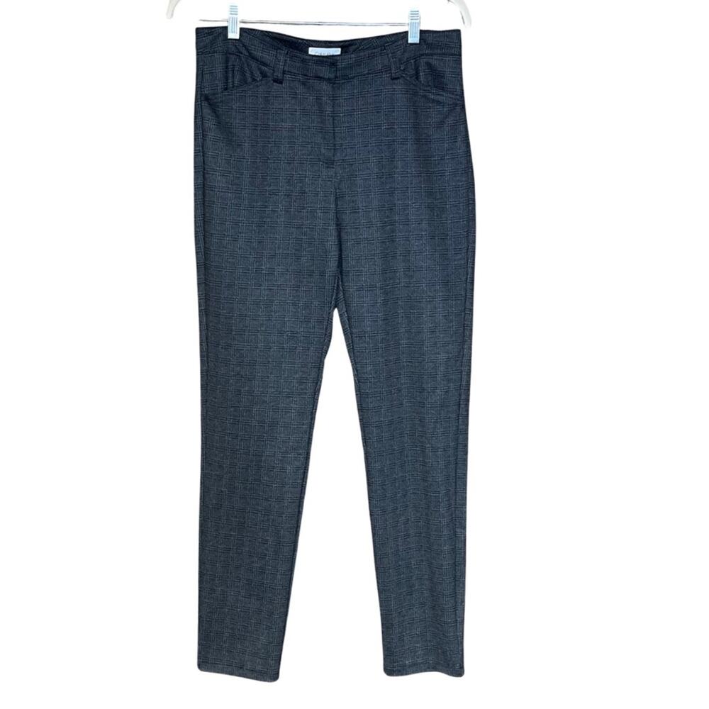 Calvin Klein trousers black gray front closure heavy stretch pant size 10